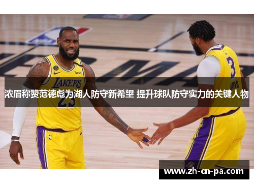 浓眉称赞范德彪为湖人防守新希望 提升球队防守实力的关键人物